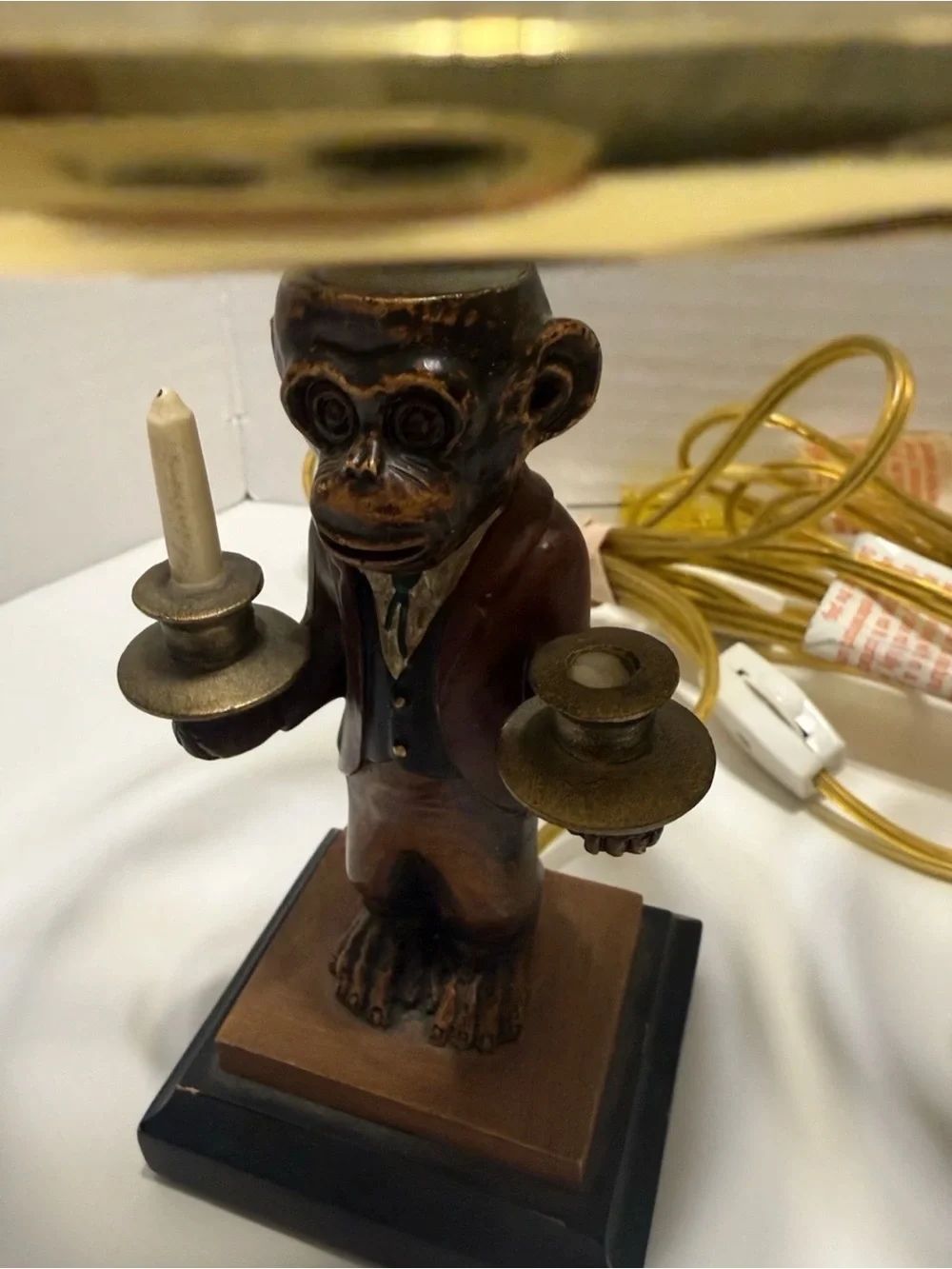 Pair of Vintage Monkey Butler Accent Lamps both work